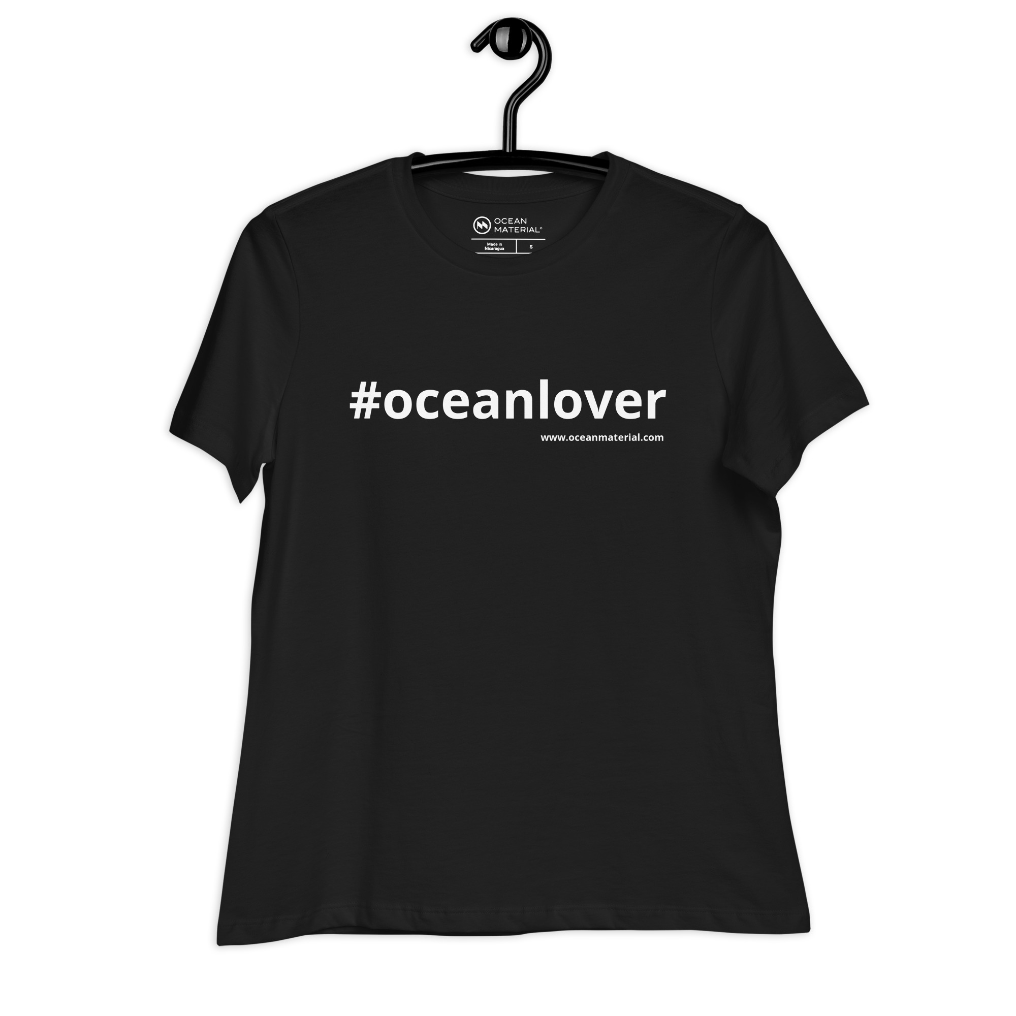 Ocean Lover Women’s Relaxed T-Shirt – White Logo