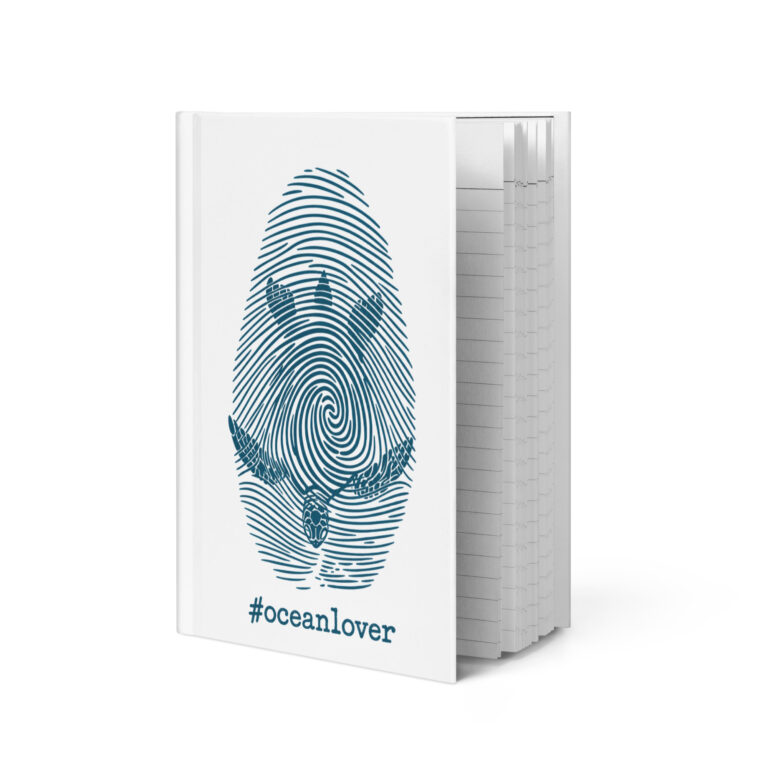 #oceanlover Hardcover Journal – Turtle Fingerprint
