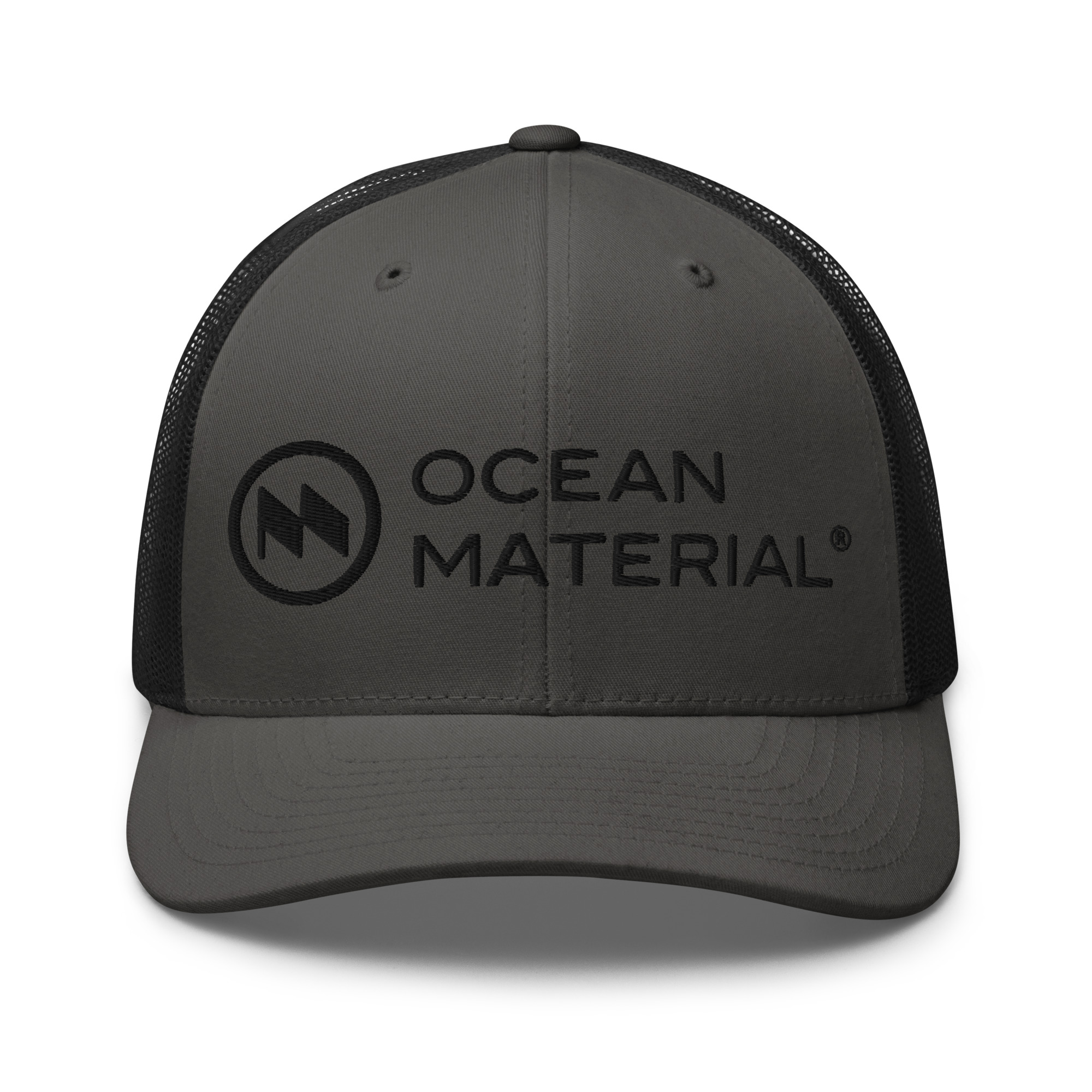 Ocean Material Trucker Cap – Charcoal/Black